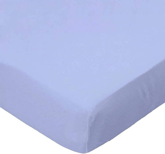 SheetWorld Fitted Youth Bed Sheet 33 x 66, Solid Blue Woven, Made in USA