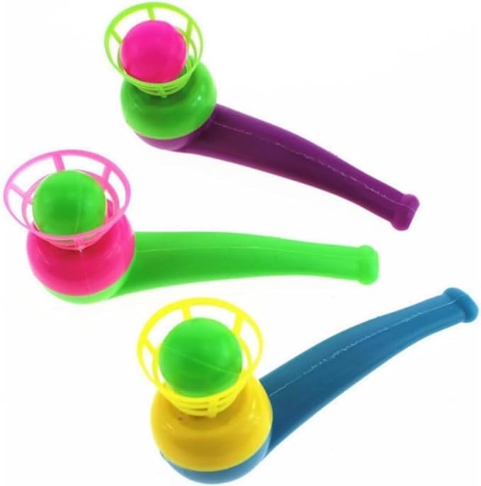 3Pcs Suspended Blowing Pipe Floating Ball Training Floating Blowing Balls Plastic Balls for Floating Blow Pipe Ball Activity Centers