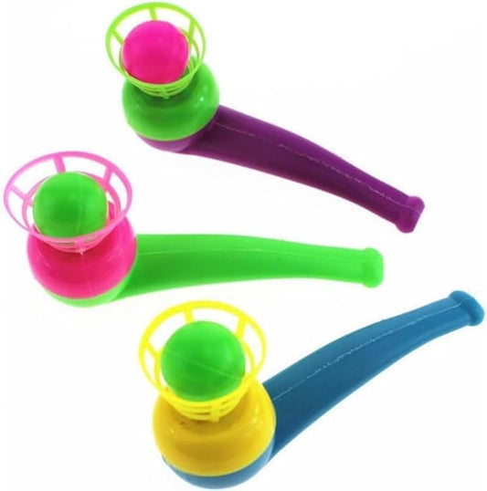 3Pcs Suspended Blowing Pipe Floating Ball Training Floating Blowing Balls Plastic Balls for Floating Blow Pipe Ball Activity Centers