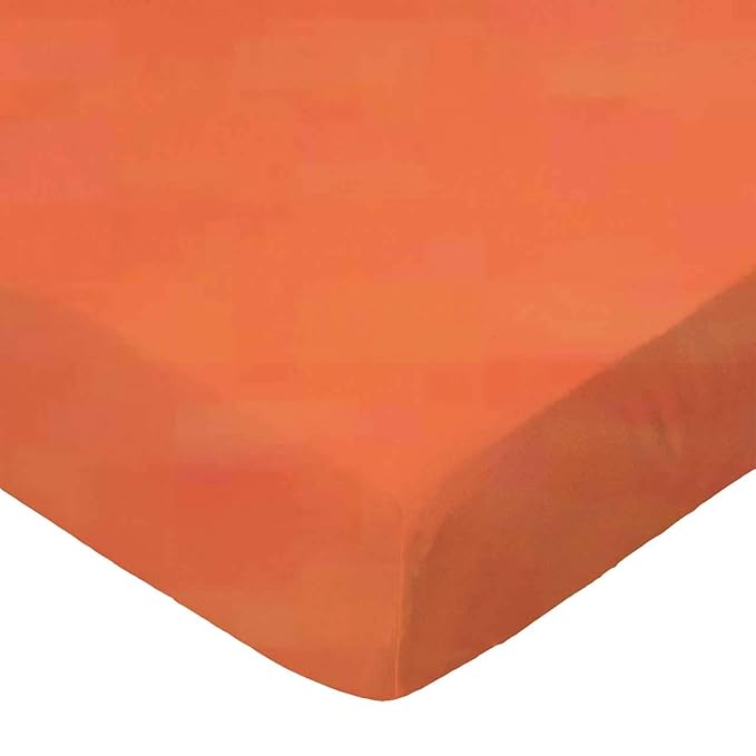 SheetWorld Baby Fitted Pack N Play Sheet Fits Graco 27 x 39 inches, 100% Cotton Woven Sheet, Unisex Boy Girl, Deep Orange Woven, Made in USA