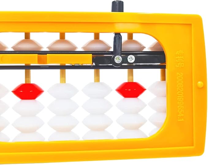 Abacus，Soroban, Abacus for Adults, Professional 13 Column Abacus for Math with Reset Button，Digits and Educational Learning Tool （9.8 inch）
