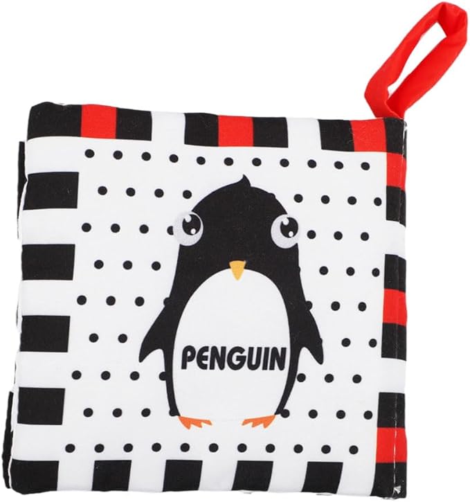Bebe Mondo High Contrast Baby Book, Newborn Toys 0-3 Months,Black and White Crinkle Books for Babies,Soft Sensory Infant Toys 0-6-12 Months,Stroller Toy for Vision Development,Shower Gift for Boy Girl