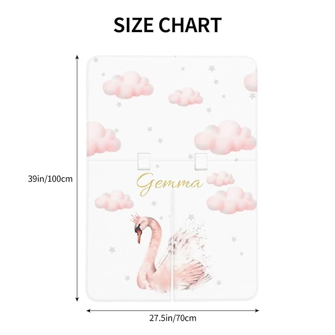 Custom Baby Car Seat Canopy with Name, Personalized Stroller Baby Car Seat Covers for Girls, Minky Nursing Carseat Cover for Breastfeeding, Car Seat Canopies for Infant Newborn(Swan Cloud)