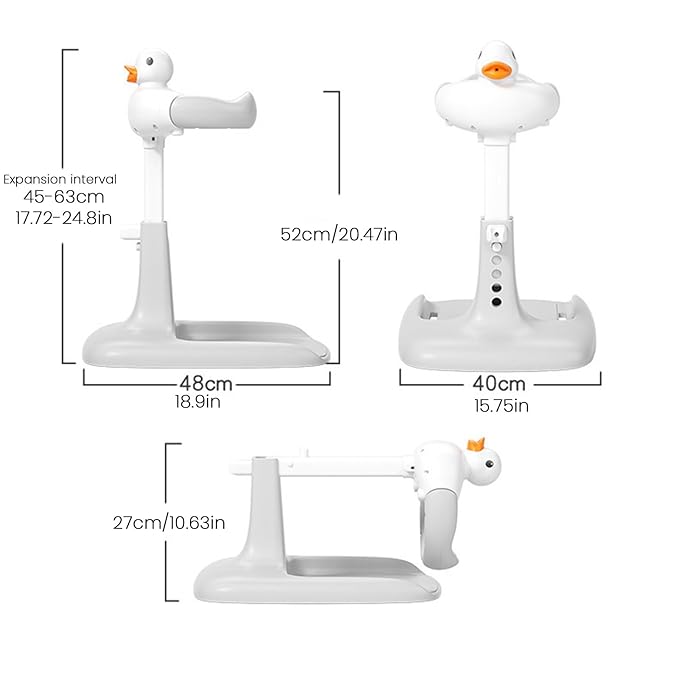 Baby Shower Seat with Anti-Slip Base,Bath Shower Standing Support Stand,Portable Bath Helper Bath Support for Infants Portable Bath Helper for Baby 8-24 Months (White)