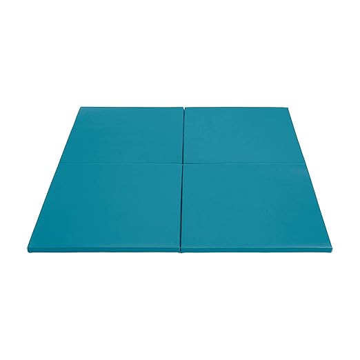 ECR4Kids SoftZone Play Patch Activity Mat Squares, Modular Playmat, Turquoise, 4-Pack