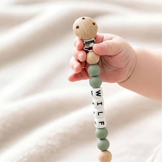 Personalized Pacifier Clip with Name Monogram Pacifier Clip Newborn Silicone Paci Holder