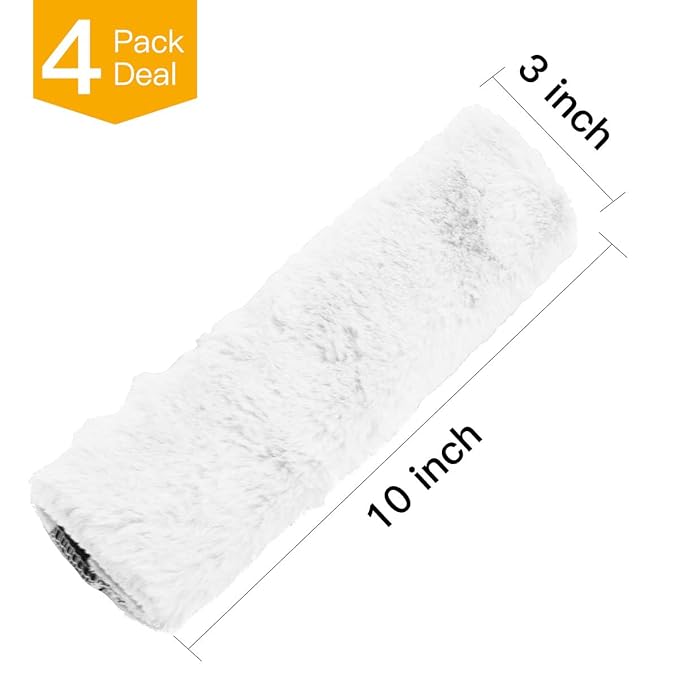 4Pack Seatbelt Covers for Kids,Seat Belt Cushion Cover,Infant Baby Car Seat Neck Shoulder Strap Pads,Soft Newborn Carseat Stroller Straps Covers Accessories(White)