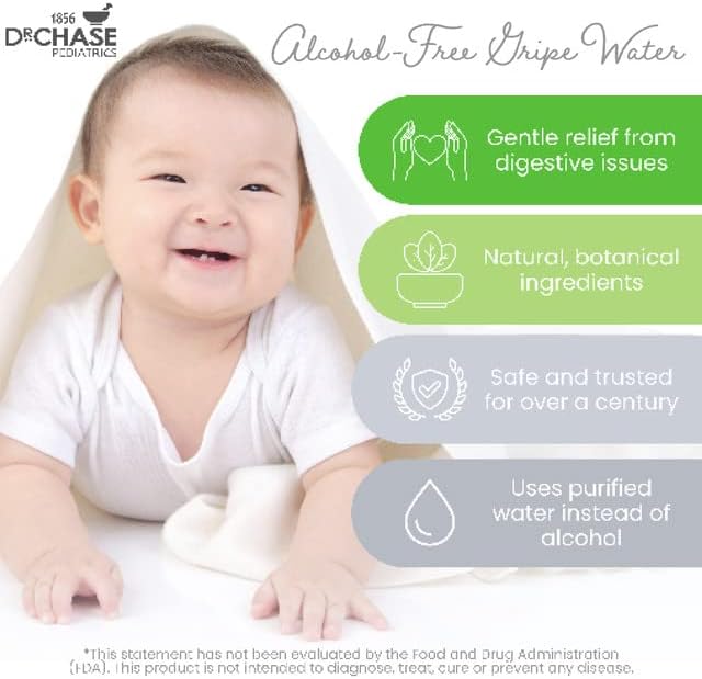 Dr. Chase Kolik Gripe Water Bundle - Nighttime & Alcohol Free All-Day Baby Colic Relief - Gripe Water for Babies & Infants - Baby Gas Relief for Cramps, Stomach Discomfort & Hiccups - 2-Pack