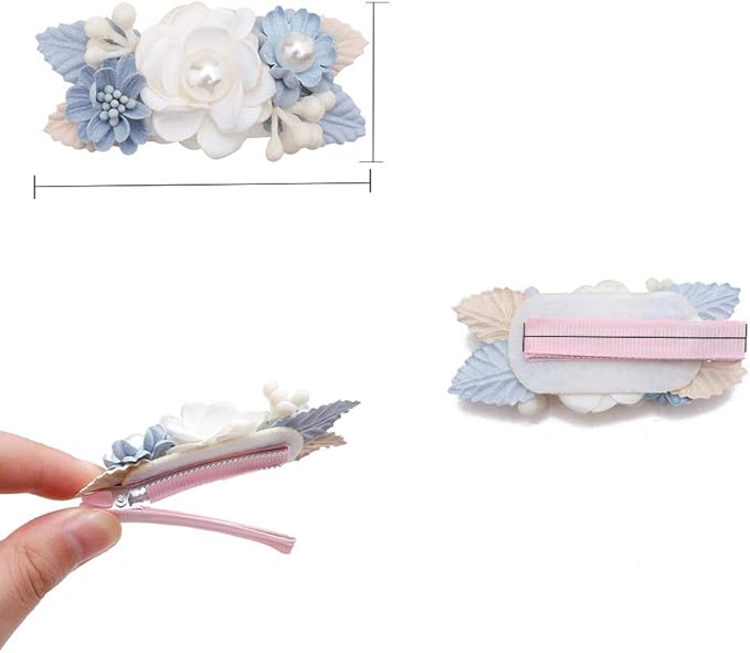Flower Hair Clip for Baby Girl, Lightweight Hair Bow with Boutique Fully Lined Alligator Clip for Toddler Teens Gifts