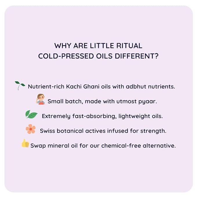 Little Rituals BLACK SESAME - BABY MASSAGE OIL Certified Organic, Wood Cold-Pressed for Skin and Hair with SWISS Plant Actives - 200 ml. Dermatologist Tested by Pediatrics, Mild & Gentle & Safe