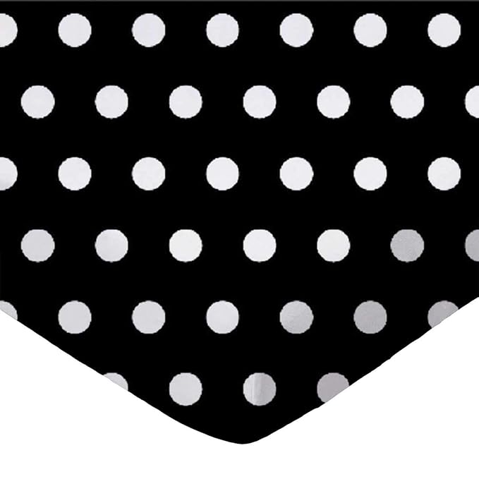 SheetWorld Fitted 100% Cotton Percale Pack N Play Sheet Fits Graco Square Play Yard 36 x 36, Polka Dots Black, Made in USA