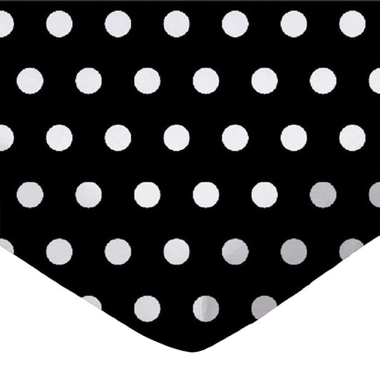 SheetWorld Fitted 100% Cotton Percale Pack N Play Sheet Fits Graco Square Play Yard 36 x 36, Polka Dots Black, Made in USA