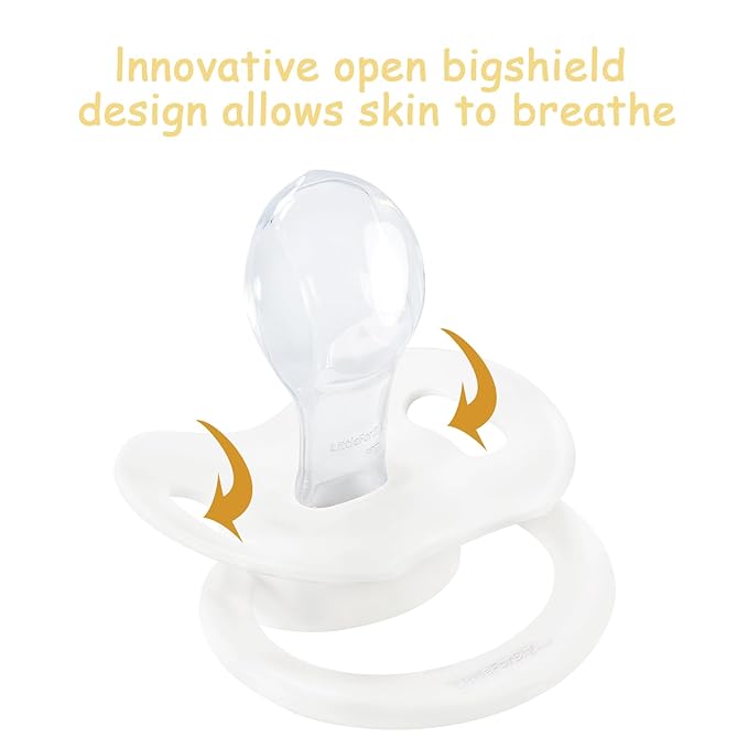 LittleForBig Bigshield Gen-II Adult Sized Printed Pacifier Baby Giraffe Pattern Yellow