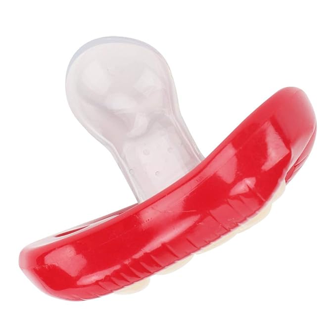 Funny Red Lip Pacifier, Soft Gel Laughing Mouth Soother for Babies Kids Child