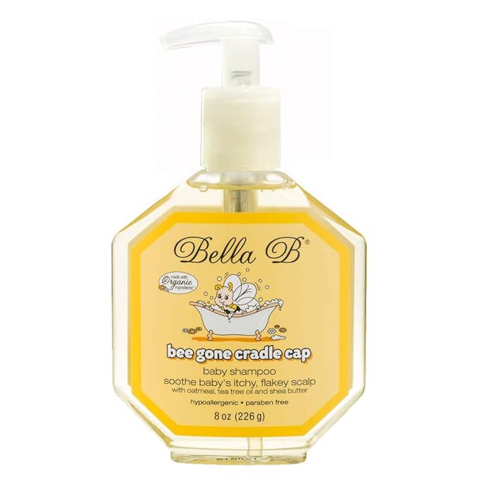 BELLA B GIFT SET Organic Cradle Cap Shampoo & Conditioner Treatment for Babies 8oz, Natural Ingredient Baby Shampoo with Complete Care Set for Baby Cradle Cap | Baby Hair Conditioner for Toddler