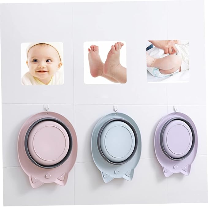 Totority Foldable Baby Wash Basin 15 Inch Cat Shape Portable Collapsible Washbasin Cartoon Design Space-Saving for Travel Home Bathing
