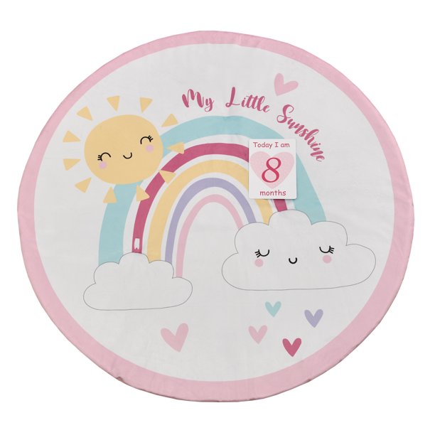 Parent's Choice Milestone Playmat with Marker Cards, Boy, Girl, Tummy Time (Rainbow)