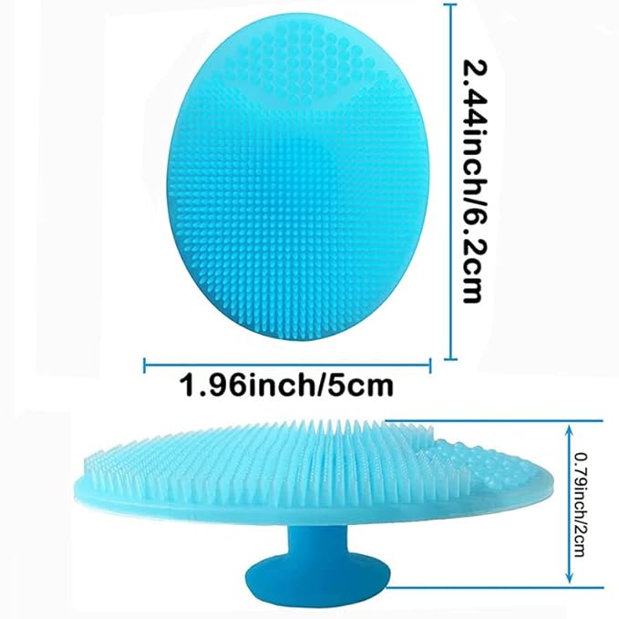 Baby Bath Brush, Baby Cradle Cap Brush, Silicone Massage Brush, Baby Comb, Children's Comb（3pcs） (Blue)