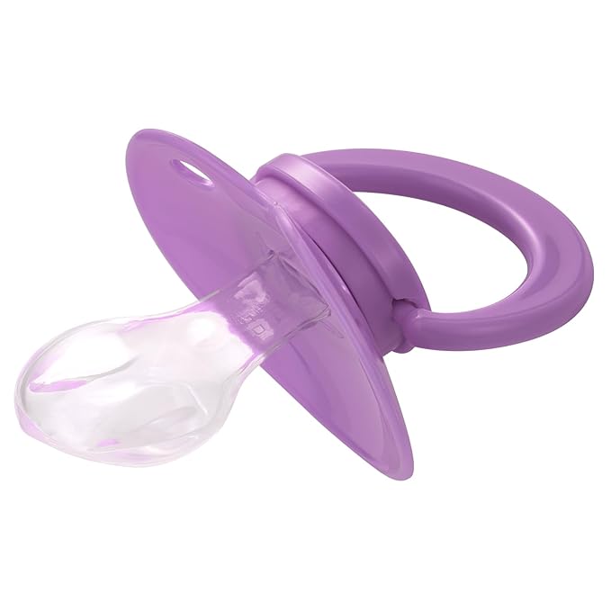 Adult Sized Pacifier Bigshield : Replacement Silicone Paci Big Teat for Anxiety Release - Orthodontic Binky Taken Apart and Re-Assembled Purple
