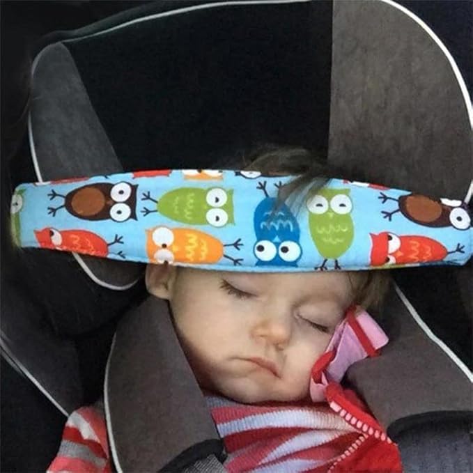 Ximimark 2 Pcs Cute Cartoon Adjustable Car Safety Seat Sleep Positioner Infants Baby Head Support Pram Stroller Fastening