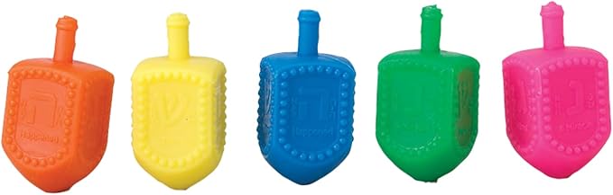 Rite Lite Jar of Dreidels, 25 Medium Plastic Multicolor Dreidels - Classic Chanukah Spinning Dreidel Game - Colored Dreidels Bulk Value Pack Hanukkah Gifts