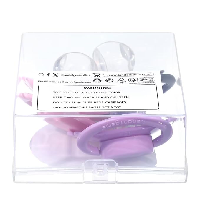 Landofgenie Large Shield Adult Size Pacifiers Set Bear Shaped Cutie Pacifier 3 Pack - Black+Pink+Purple