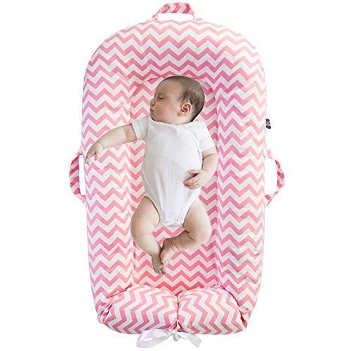 IBraFashion Newborn Lounger Cover - Dock a tot Covers Only 100% Cotton Co Sleeping Nest Sleep Pod Extra Replacement Cover Girls (Fits Dockatot Deluxe+) (Pink Chevron)