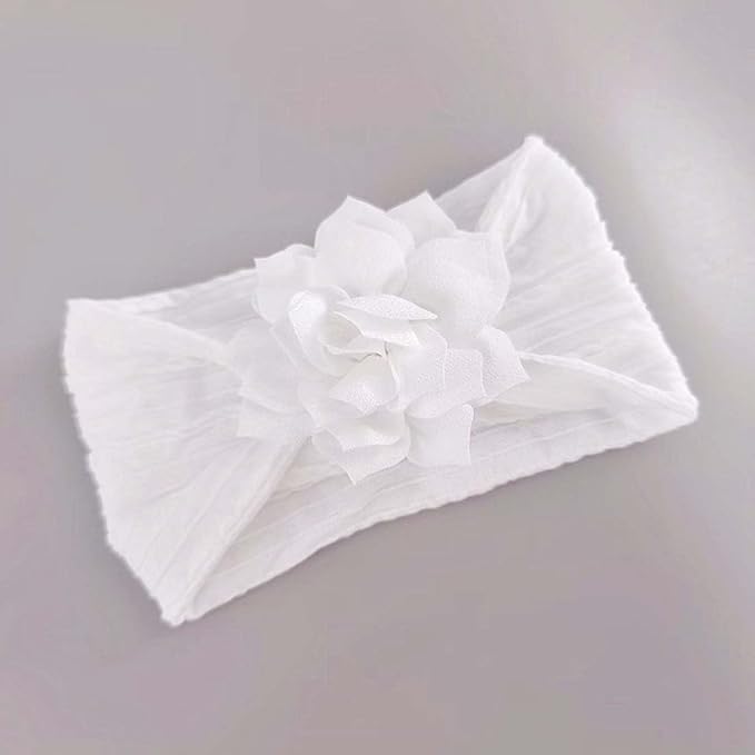 Baby Baptism Headband Lace Bow Headband Christening Headbands with Pearls TSFD30 (White Set)