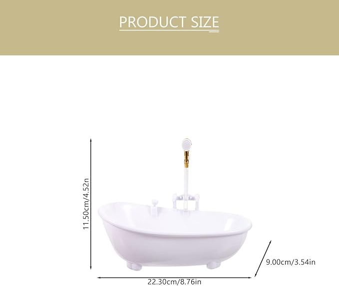 Yardwe Doll Bathtub Toy Set 2Pcs Miniature Bathtubs with Spray for Kids, Mini House Decor Prop for Kids, Play and Bath Time Fun