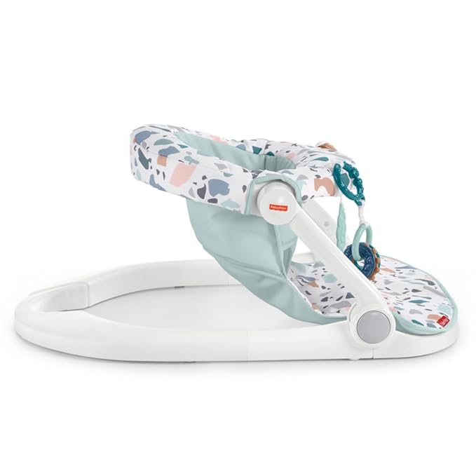 Fisher-Price Portable Baby Chair Sit-Me-Up Floor Seat With Developmental Toys & Machine Washable Seat Pad, Pacific Pebble
