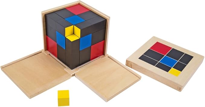 Montessori Math Materials for Preschool Early Learning Tool Toys (Trinomial Cube)