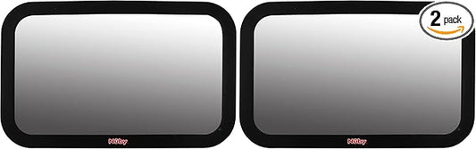 Nuby Adjustable Backseat Baby Mirror with Swivel Base for Easy Viewing, Quick Install, Shatter Resistant, Black (Pack of 2)