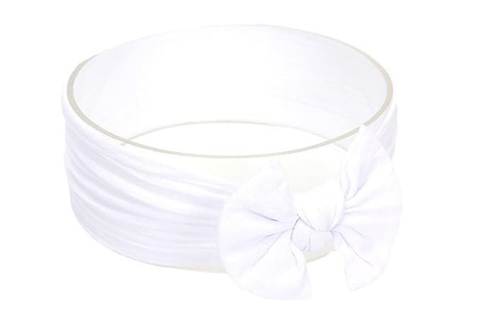 Baby Girl's Toddler Bow Knot Headbands Soft Nylon Headband for Daily Life Birthday Party Photography (White)