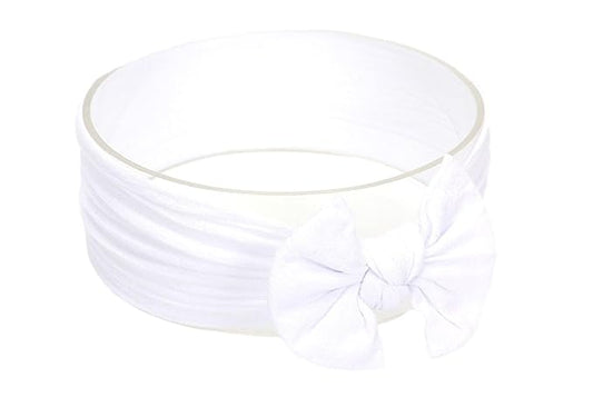 Baby Girl's Toddler Bow Knot Headbands Soft Nylon Headband for Daily Life Birthday Party Photography (White)