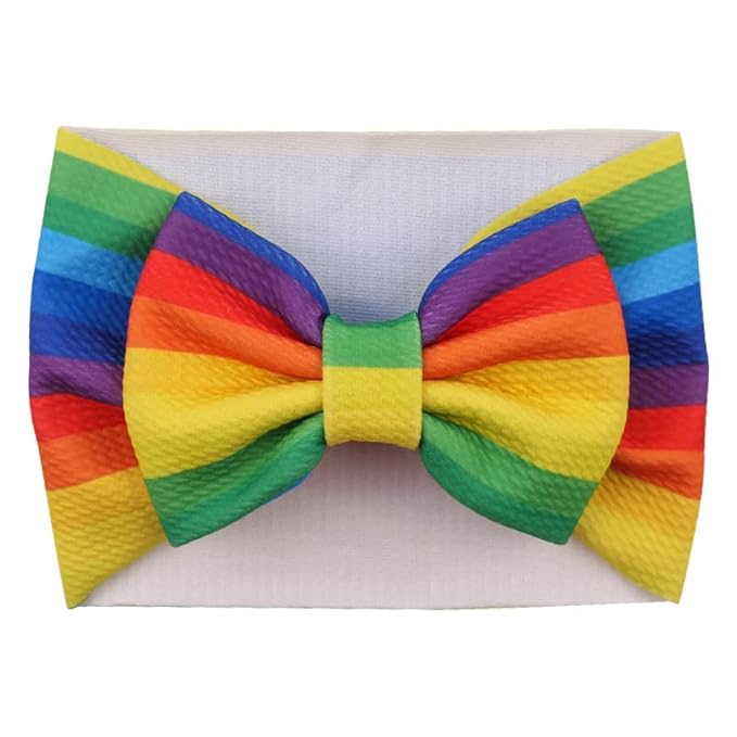 BBTDIN Baby Rainbow Headband Turban With Bow Girls Rainbow Hair Band Bowknot JBC19 (Turban-C)