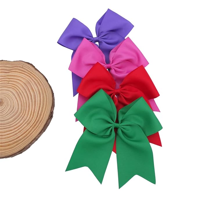24 Colors Large Cheer Hair Bow Alligator Clips for Baby Little Girls School Colleage Teens Dancing Cheerleading Bow Hair Accessories (24 pcs/8 Inch Cheer Bow)