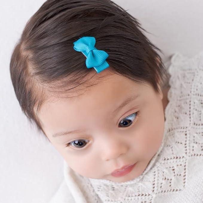 Baby Girls Snap Hair Clips Tiny Bow Non-Slip Hair Clips Mini Bow for Toddlers Newborn Toddler Infants (20PCS)