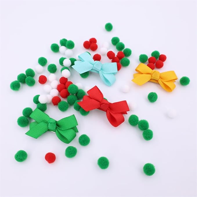 12 PCS Baby Bow Bangs Hair Clips Tiny Snap Clip for Infant Toddler Girl Mini Grosgrain Ribbon Hair Bow Barrettes Girls Hair Accessories (1.75" jojo bow Popular 12 colors)