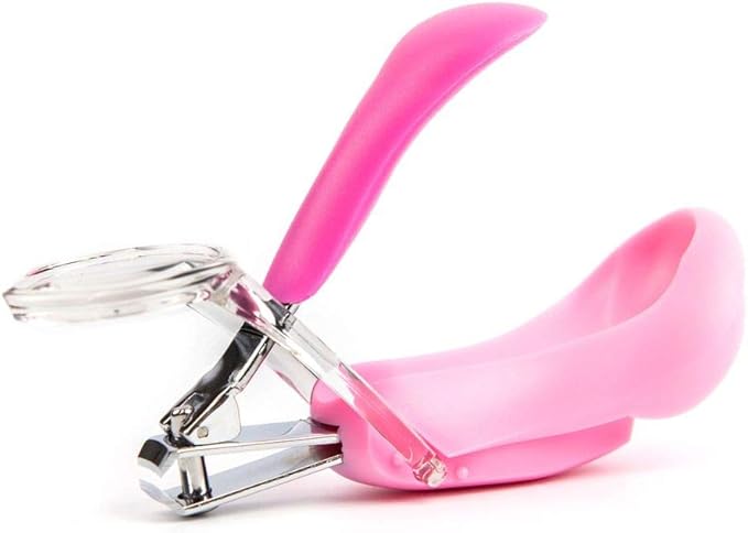 Primo Passi Baby Nail Clipper with Magnifier – Infant & Toddler Nail Trimmer with 5X Magnifying Glass, Safe Baby Nail Care Grooming Tool (Pink)