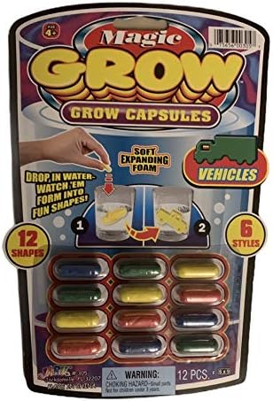 Ja-ru Toys, Magic Grow Capsules (1 Pack, 12 Units) Sea Creatures or Zoo or Farm Animals or Dinosaur. Expanding Foam Sponge Toy for Kids. Bulk Water Growing Bath Party Favors 305-1A