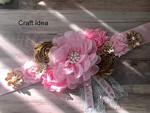 YYCRAFT 10pcs Pink Chiffon Flower for Girls Headband Baby Flowers Bows,Crafts,Party Decoration(3"-4.5")