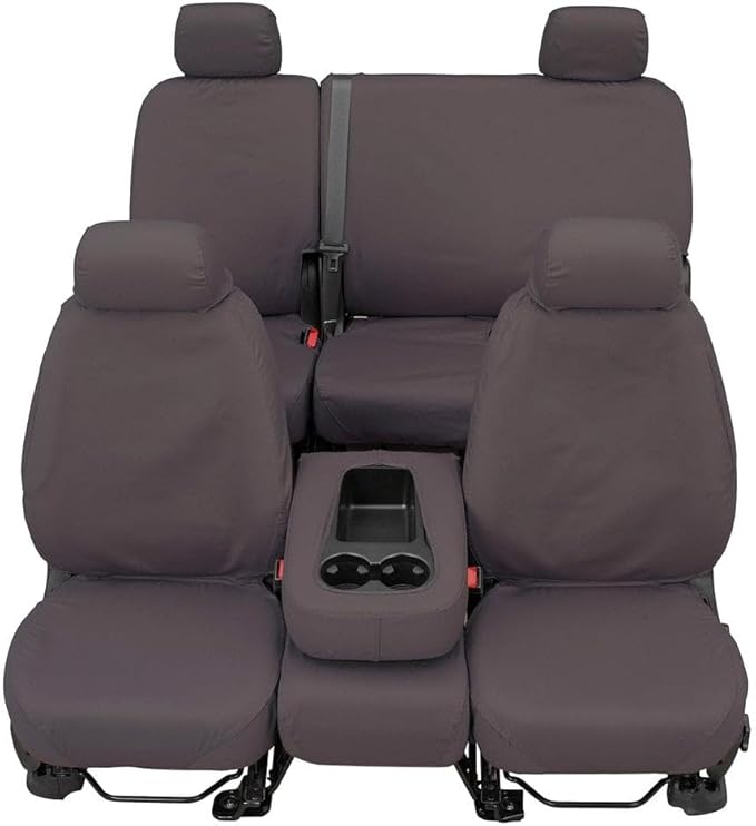 Covercraft Custom-Fit Rear-Second Seat Bench SeatSaver Seat Covers - Polycotton Fabric, Grey