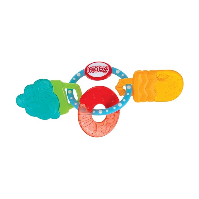 Nuby IcyBite Popsicle, Donut and Ice Cream Teether Ring - 3+ Months, Neutral