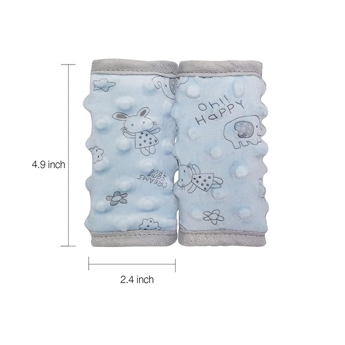 DODO NICI car seat Strap Cover for Baby, seat Belt Cover Cushion, Belt Pads fit Baby Carrier/Pushchair/Stroller, Cozy Peace Dotted Minky, Blue