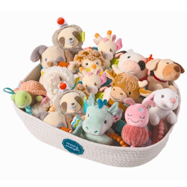 Taggies Sensory Stuffed Animal Soft Rattle with Teether Ring, Molasses Sloth