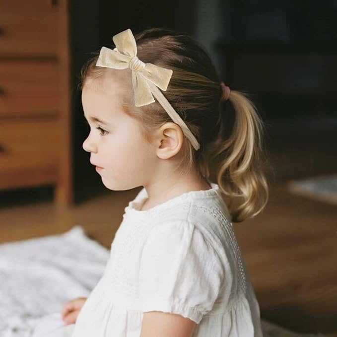 Baby Girls Christmas Velvet Hair Bow Headbands, Velour Bowknot Nylon Elastic Headband 12 Pcs for Newborn Infant Toddler Girls (25velvet NB 12pcs)