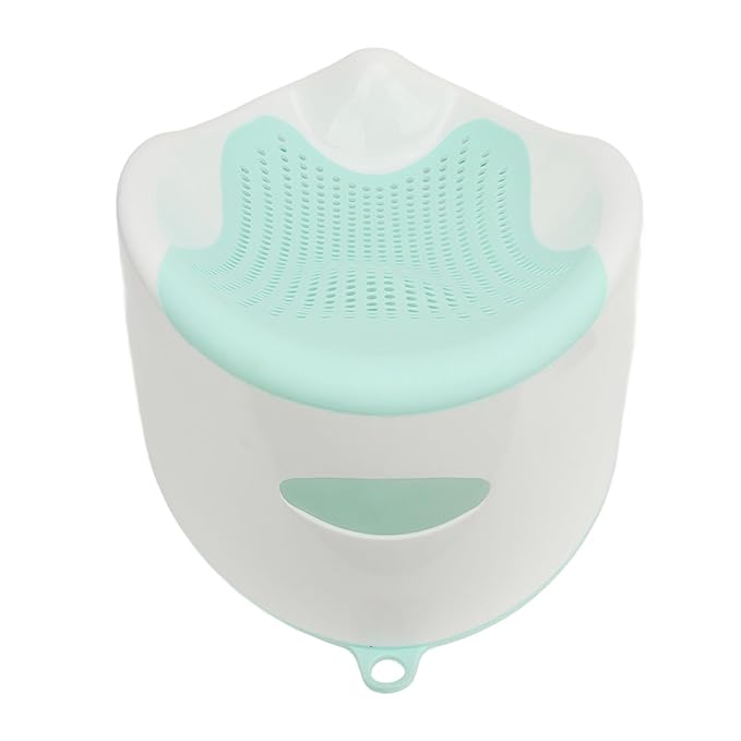 Baby Bathtub, Slipless Bath Tub Comfortable, Soft Silicone Lying Support Bracket Bath Tub for 0-6 Months, Baby Bath Support Easy to Store for Newborn Infant (Green)