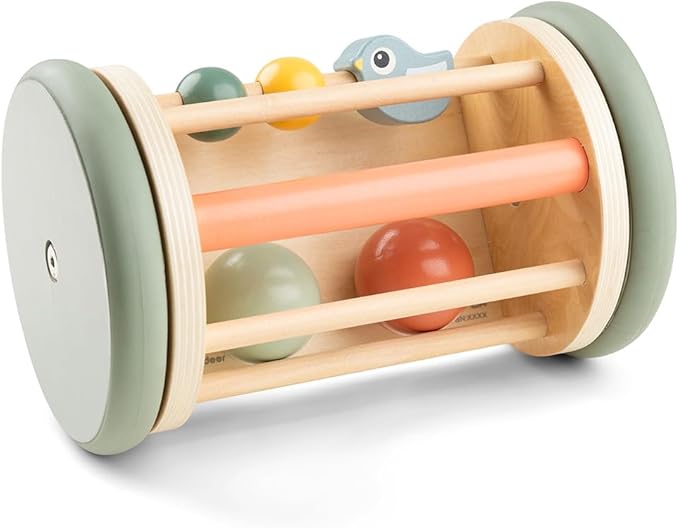 Done by Deer Tummy Time Mirror - Rolling Baby Mirror – Colorful Baby Activity Toy for Tummy Time and Crawling – Safe Wooden Sensory Toy for 3+ Months - Birdee