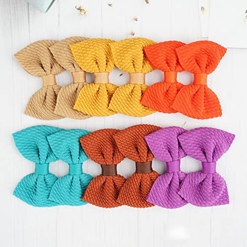 JOYOYO 60Pcs Baby Girls Kids Toddlers 2.75 Inch Twill Waffle Fabric Hair Bows Alligator Clips for Pigtails Hair Accessories and Bangs