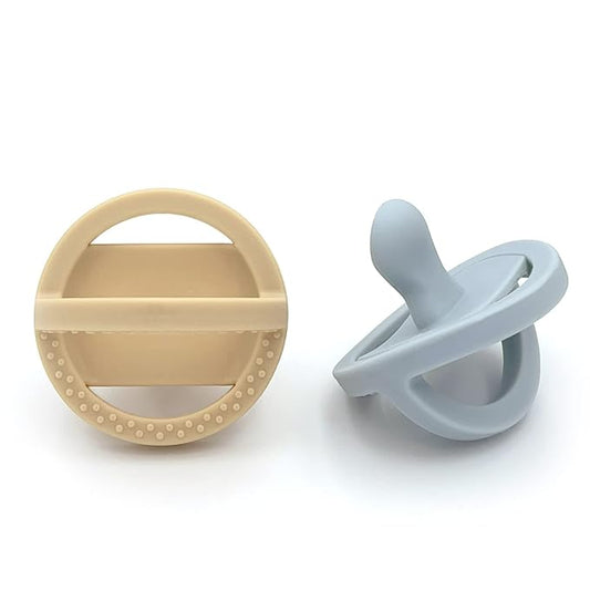 Doodle & Co. London Classic Pacifier For New Born Babies | BPA Free Angled Shape 100% Silicone For Infants With & Without Teeth | Helps Promote Healthy Oral Development | 0+ Months |Smash Cake/Cloud 9